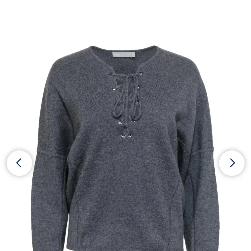 Vince Wool & Cashmere Lace-Up Sweater | Luxury Knit - Picture 2 of 8